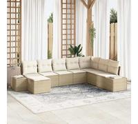 Frdhee Sofá de jardín, sofá de salón, tumbona, muebles de balcón, juego de 8 sofás de jardín beige y crema, 319 x 209 x 85 cm, para entornos de piscina, pensiones y salas de relajación públicas