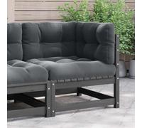 Frdhee Sofá esquinero pequeño grupo de esquina, sofá de esquina de jardín con cojín de madera maciza de pino, sofá exterior para balcón, terraza, zona de piscina