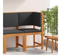 Frdhee Sofá esquinero pequeño para jardín, color marrón, 50 x 50 x 91 cm, madera maciza de acacia, muebles de terraza para patio trasero, balcón y terraza