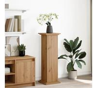 Frdhee Soporte para plantas exteriores con espacio de almacenamiento, roble Artisan, 31 x 30 x 90 cm, material de madera, soporte para macetas para terraza, balcón, jardín