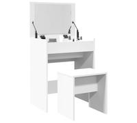 Frdhee Tocador para vestirse, mesa cosmética moderna, tocador con taburete, color blanco, 60 x 40 x 113,5 cm, mesa de vanidad para dormitorio, diseño moderno, fácil de mantener