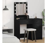 Frdhee Tocador Vanity Table cosmético, tocador con estante, aspecto de roble negro, 50 x 41 x 135 cm, para el dormitorio, mucho espacio de almacenamiento, se puede montar rápidamente