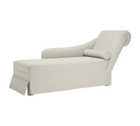 Frdhee Tumbona de relax para sofá pequeño, chaise longue con reposacabezas y reposabrazos derecho, color crema de terciopelo, sillón para salón, dormitorio, cine en casa, habitación de invitados