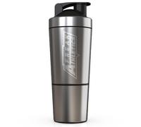 Freak Athletics Botella mezcladora de proteínas de acero inoxidable con almacenamiento, agitador para batidos de proteínas