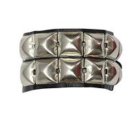 Freak Scene Brazalete Cuero con 2-Fila de Remaches pirámide - Negra 1