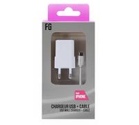 Freaks and Geeks - Conector Sector Usb + Cable Para Iphone 5/6/7/8/X 2,4A Blanco One Plus