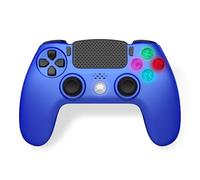 Freaks and Geeks-Mando sin hilo para PS4 con entrada jack para casco - Metal Blue