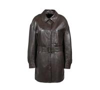 Freaky Nation Chaqueta camisera de cuero Lecia-FN, Black Coffee, XL