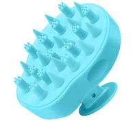 FReatech Actualizado Cepillo de Champú para Masaje de Cabeza con 2 Tipos Cerdas de Silicona, Cuida Cuero Cabelludo Censible y Delicado, Exfolia Suavemente y Estimula Crecimiento del Cabello Azul Claro