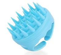 FREATECH Cepillo Champu Masajeador Cuero Cabelludo con Cerdas Silicona Largas & Suaves para Cuidado Cabello y Masaje Cabeza, Cepillo Lavar Pelo para Eliminar Caspa y Crecimiento Cabello, Azul Claro