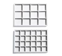 Frebeauty Bandejas Organizadoras de Joyas Apilables de Terciopelo para Cajones Insertos Bandeja de Almacenamiento de Joyas Estuche Expositor, Pendientes Pulseras Collar Anillos Accesorios Bandejas