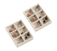 Frebeauty Juego de bandejas pequeñas para joyas, bandeja organizadora de joyas apilable de terciopelo, mini organizador de cajones de joyas, inserto de cajón, 4.92 x 3.74 x 0.9 pulgadas, organizador