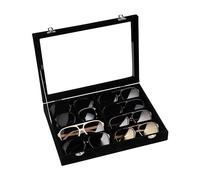 Frebeauty Organizador de Gafas de Sol - Bandeja de 8 Ranuras con Tapa Transparente - Caja de Almacenamiento para Hombres y Mujeres