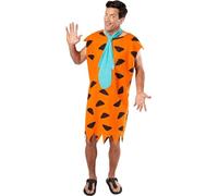Rubies Disfraz Pedro Picapiedra para hombres, Túnica impresa con corbata, Talla única, Oficial The Flintstones para Carnaval, fiestas, despedidas y cosplay