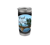 Fred en el viejo Siete, árbol, puente de 7 millas Marathon Keys Vaso térmico de acero inoxidable de doble pared