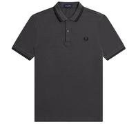 Fred Perry Black Twin Tipped Collar Grey Polo Shirt