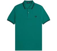 Fred Perry Black Twin Tipped Collar Mint Green Polo Shirt