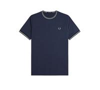 Polo de Fred Perry con cuello y mangas simétricas, Dark Airforce/Lilac/Bayleaf, M