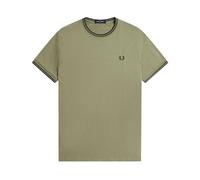 Fred Perry Camiseta de doble punta, verde oliva/verde noche, Menta/Verde Noche, Large