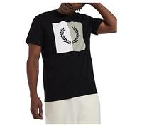 Fred Perry - Camiseta DE Manga Corta ''Laurel'' Q3 9261 EN Color Negro - Camiseta para Hombre (as4, Alpha, l, Regular, Regular, Algodón, Regular)