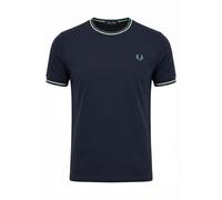 Fred Perry - Camiseta doble tipped 86a tnsbl/snwht/dpmt, azul, L
