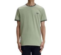 Fred Perry Camiseta Twin Tipped T-Shirt, Verde/Negro, Talla L
