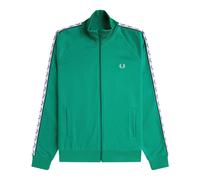 Fred Perry- Chaqueta de Pista con Cinta Verde- Sweatshirts & Hoodies- Hombre- Verde- M- Chaqueta de Pista con Cinta Verde