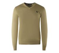 Fred Perry Classic V-Neck Light Brown Jumper