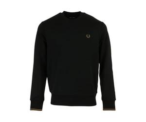 Fred Perry Crew Neck, Sudadera para hombre, Negro , S