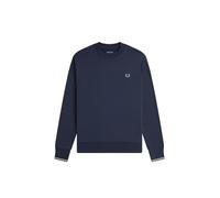 Fred Perry Crew Neck Sweatshirt (FR/ES, Letras, L, Regular, Regular, Azul Z47)