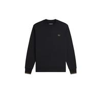 Fred Perry Crew Neck Sweatshirt (FR/ES, Letras, XL, Regular, Regular, Negro)