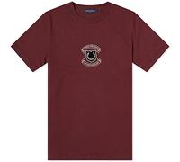 Fred Perry Embroidered Shield tee Mahogany (as4, Alpha, m, Regular, Regular, M)