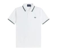Fred Perry - Fred Perry Reissues Original Twin Tipped Polo White / Tartan Green / Tartan Green - Tops - Hombre - Blanco - 3XS -