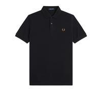 Fred Perry - Fred Perry Slim Fit Plain Polo Black / Dark Caramel - Tops - Hombre - Negro - L -