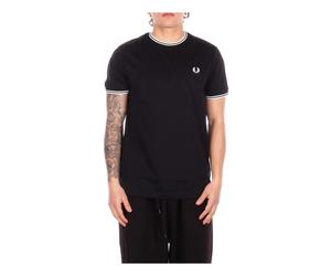 Fred Perry- Front Logo T-shirt- Tops- Hombre- Negro- XL- Front Logo T-shirt