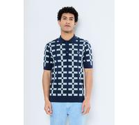Fred Perry GEOMETRIC JACQUARD KNIT SHIRT S Azul