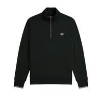 Fred Perry Half Zip Crew Sweat Night Green & Snow White