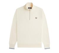 Fred Perry Half Zip - Sudadera para hombre, Blanco crudo, L