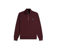 Fred Perry Half Zip Sweatshirt (FR/ES, Letras, M, Regular, Regular, Rojo)