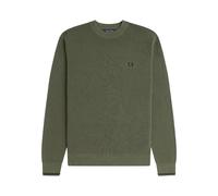 Fred Perry - Jersey de algodón verde con cuello redondo estampado - Knitwear - Hombre - Verde - XS -