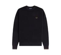 Fred Perry - Jersey de cuello redondo con textura en relieve - Knitwear - Hombre - Negro - S -