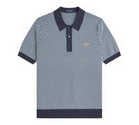 Fred Perry - Marino Chequerboard Knitted Shirt - Knitwear - Hombre - Azul - S -