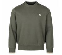 Fred Perry Men's Crew Neck Sweatshirt Field Green/Oatmeal
