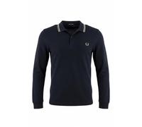 Fred Perry Men's Long Sleeve Twin Tipped Polo Shirt Dark Airforce/Ecru/Seagrass