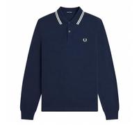 Fred Perry Men's Long Sleeve Twin Tipped Polo Shirt Dark Airforce/Ecru/Seagrass