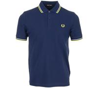 Fred Perry Men's Twin Tipped Polo Shirt French Navy/Dusky Blue/Citron
