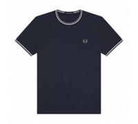 Fred Perry Men's Twin Tipped T-Shirt Dark Airforce/Ecru/Seagrass