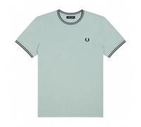 Fred Perry Men's Twin Tipped T-Shirt Silver Blue/Dark Airforce/Dark Airforce