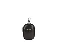 Fred Perry Monedero para hombre L7263 Nyon de piel de sarga acoplable con clip de perro de metal negro en negro y dorado