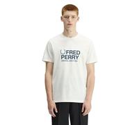 Fred Perry Original Graphic T-Shirt (FR/ES, Letras, L, Regular, Regular, Blanco)